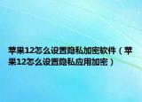 苹果12怎么设置隐私加密软件（苹果12怎么设置隐私应用加密）