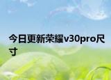 今日更新荣耀v30pro尺寸