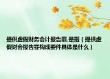 提供虚假财务会计报告罪,是指（提供虚假财会报告罪构成要件具体是什么）