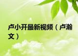 卢小开最新视频（卢瀚文）