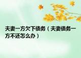 夫妻一方欠下债务（夫妻债务一方不还怎么办）