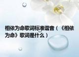相依为命歌词标准谐音（《相依为命》歌词是什么）