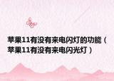 苹果11有没有来电闪灯的功能（苹果11有没有来电闪光灯）