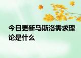 今日更新马斯洛需求理论是什么