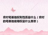 农村宅基地权利性质是什么（农村的宅基地使用权是什么意思）