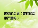 废标的后果（废标的后果严重吗）