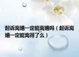 起诉离婚一定能离婚吗（起诉离婚一定能离得了么）