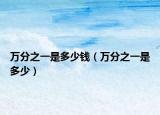 万分之一是多少钱（万分之一是多少）