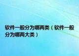 软件一般分为哪两类（软件一般分为哪两大类）