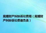 离婚财产纠纷诉讼费用（离婚财产纠纷诉讼费谁负责）