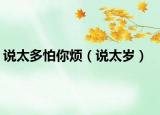 说太多怕你烦（说太岁）