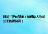 对刘兰芝的赞美（给感动人物刘兰芝的颁奖词）