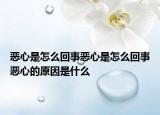 恶心是怎么回事恶心是怎么回事恶心的原因是什么