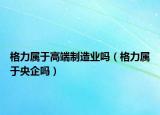 格力属于高端制造业吗（格力属于央企吗）