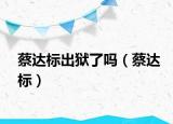 蔡达标出狱了吗（蔡达标）