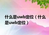 什么是uwb定位（什么是uwb定位）