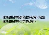 这就是街舞杨凯和谁争冠军（杨凯 这就是街舞第三季总冠军）