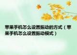 苹果手机怎么设置振动的方式（苹果手机怎么设置振动模式）