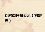 刘宏杰任命公示（刘宏杰）