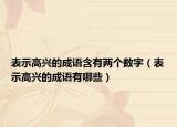 表示高兴的成语含有两个数字（表示高兴的成语有哪些）