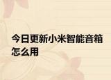 今日更新小米智能音箱怎么用