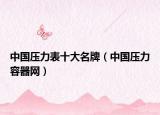 中国压力表十大名牌（中国压力容器网）