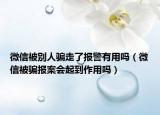 微信被别人骗走了报警有用吗（微信被骗报案会起到作用吗）