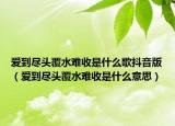 爱到尽头覆水难收是什么歌抖音版（爱到尽头覆水难收是什么意思）
