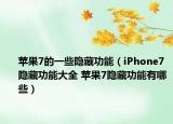 苹果7的一些隐藏功能（iPhone7隐藏功能大全 苹果7隐藏功能有哪些）
