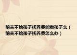 前夫不给孩子抚养费能看孩子么（前夫不给孩子抚养费怎么办）