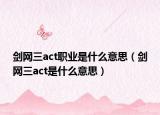 剑网三act职业是什么意思（剑网三act是什么意思）