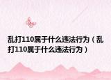 乱打110属于什么违法行为（乱打110属于什么违法行为）