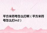 平方米符号怎么打啊（平方米符号怎么打m2）