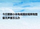今日更新小米电视播放视频有图像无声音怎么办