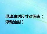 浮动油封尺寸对照表（浮动油封）