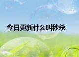 今日更新什么叫秒杀
