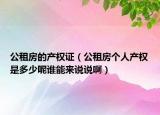 公租房的产权证（公租房个人产权是多少呢谁能来说说啊）