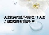 夫妻的共同财产有哪些?（夫妻之间都有哪些共同财产）