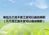 单位几个月不发工资可以自动离职（几个月工资不发可以自动离职）