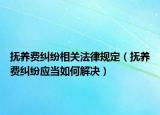 抚养费纠纷相关法律规定（抚养费纠纷应当如何解决）