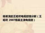 杨幂演的王昭君电视剧情分解（王昭君 2007杨幂主演电视剧）