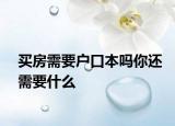 买房需要户口本吗你还需要什么