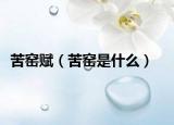 苦窑赋（苦窑是什么）