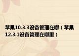 苹果10.3.3设备管理在哪（苹果12.3.1设备管理在哪里）