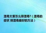 湿毒太重怎么排湿毒?（湿毒的症状 排湿毒最好的方法）