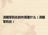 清朝军机处的作用是什么（清朝军机处）