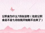 公积金为什么7月份没有（住房公积金是不是七月份就开始取不出来了）