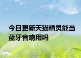今日更新天猫精灵能当蓝牙音响用吗
