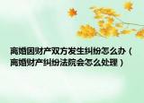 离婚因财产双方发生纠纷怎么办（离婚财产纠纷法院会怎么处理）
