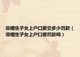 非婚生子女上户口要交多少罚款（非婚生子女上户口要罚款吗）